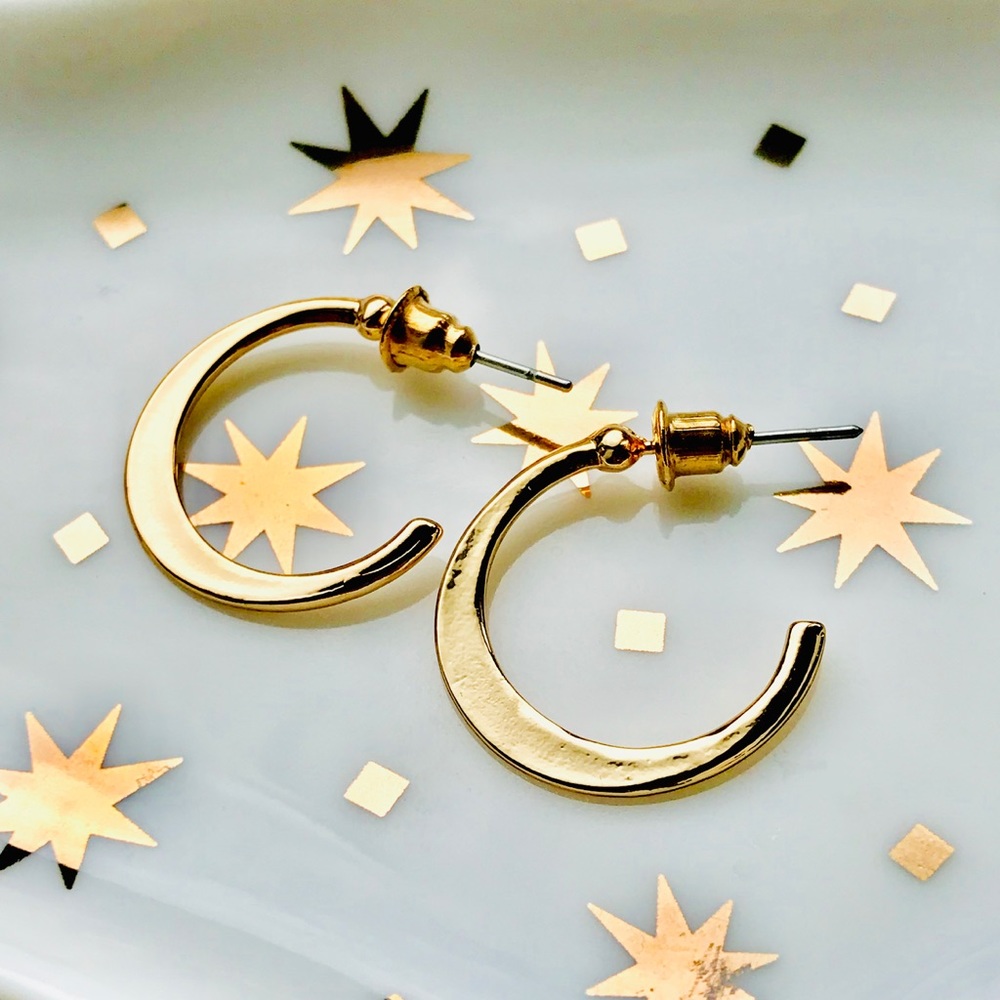 Mini Moon Hoop Earrings